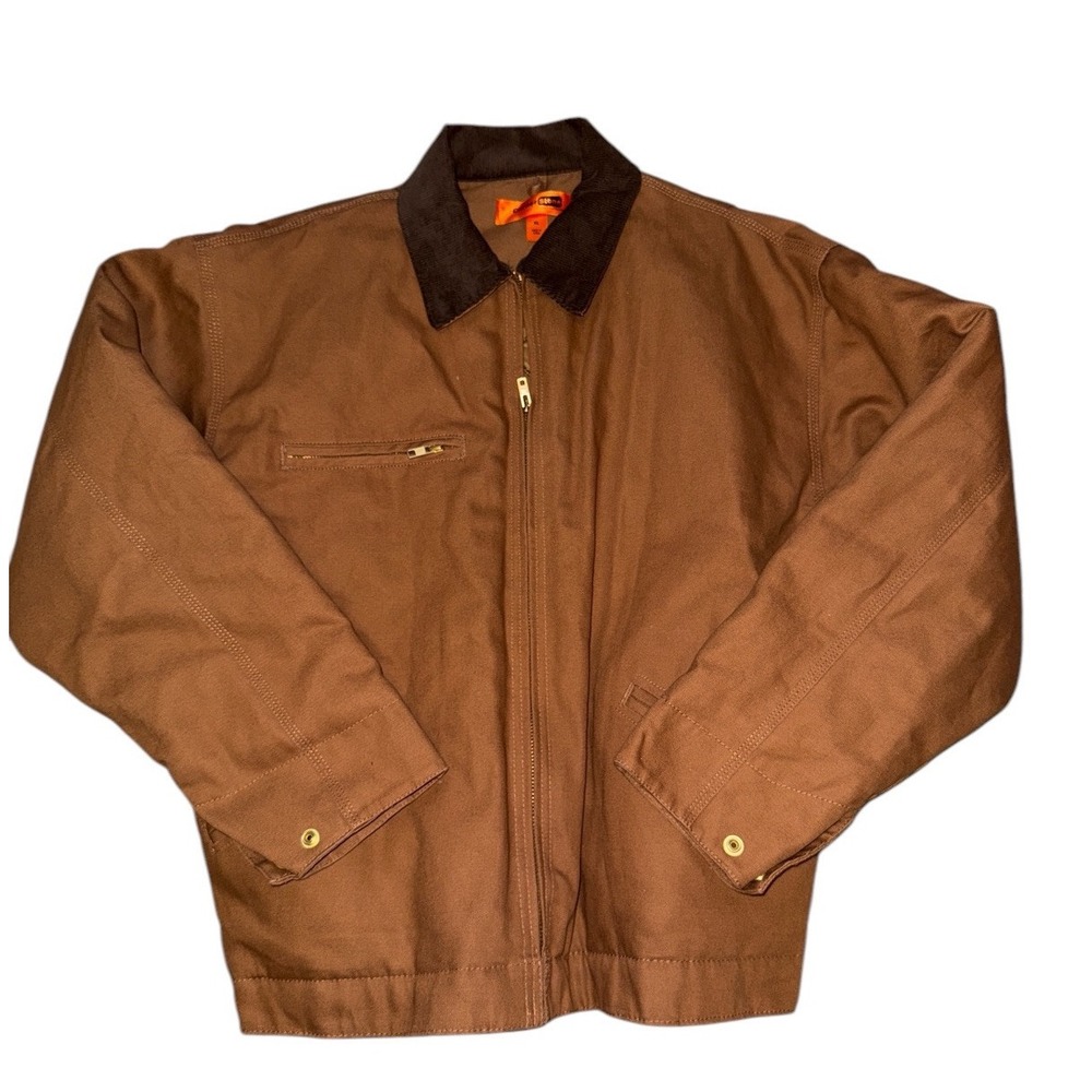 CornerStone Chore Coat Size XL Workwear Durable Full Zip Duck Brown Jacket‎